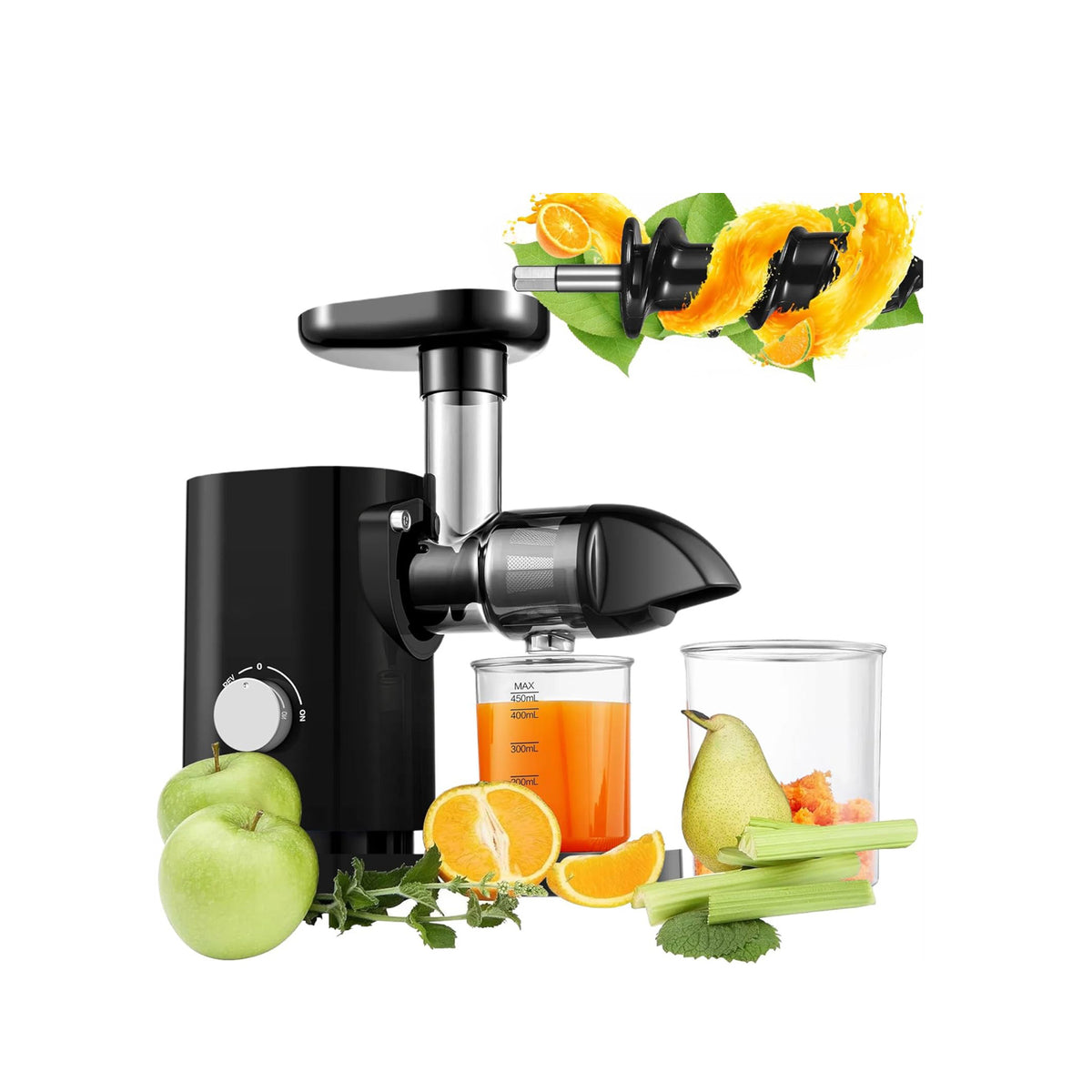 Blivo Slow juicer mit 2 Geschwindigkeitsmodi, 150W
