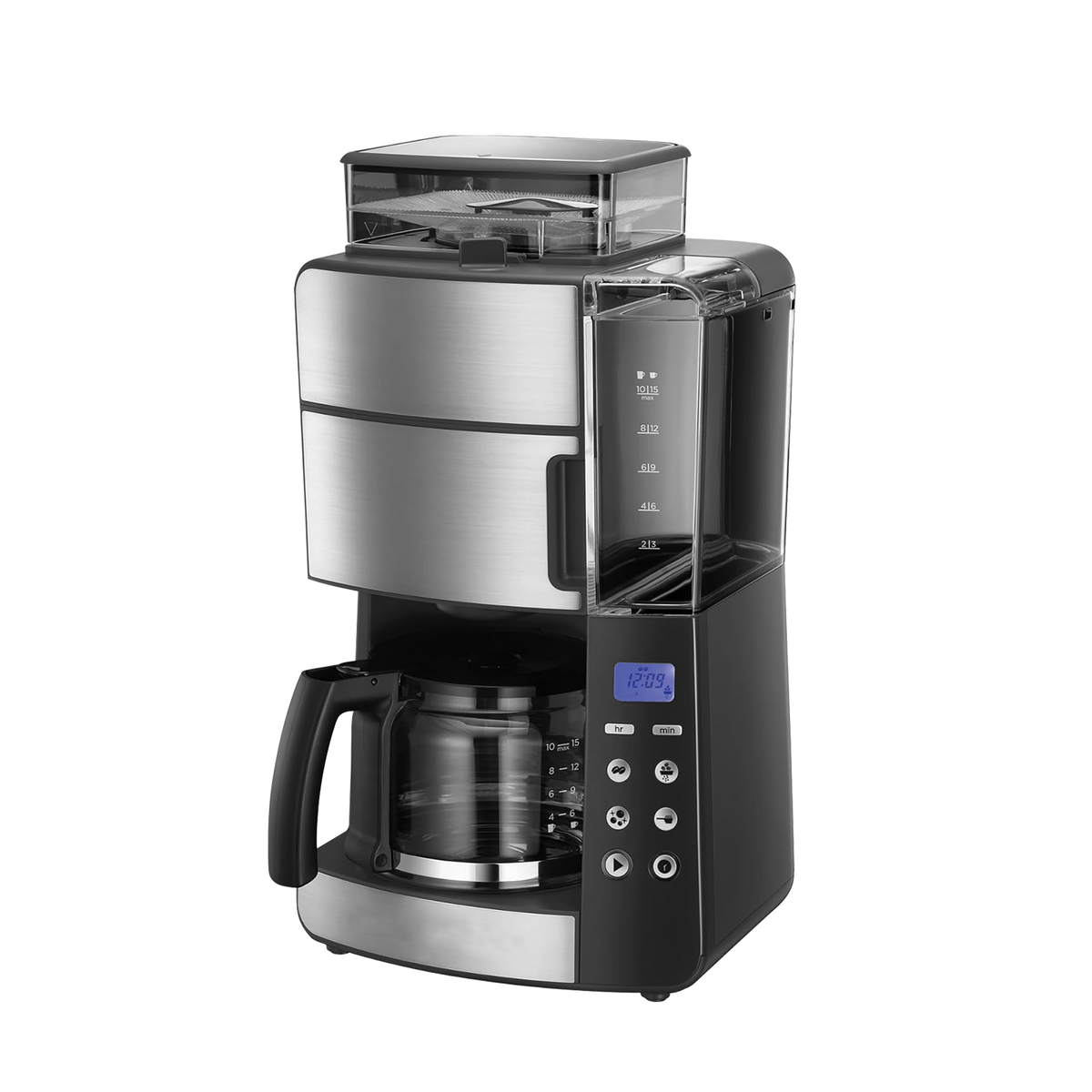 Blivo Kaffeemaschine mit Mahlwerk Glaskanne, 1000W
