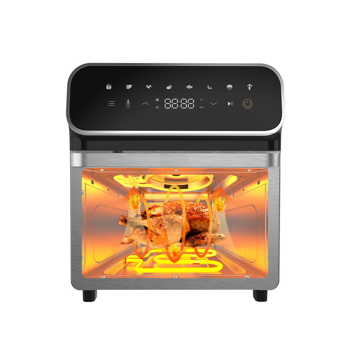 Blivo Heißluftfritteuse AF619 6,7L Airfryer XXL 2200W, Schwarz