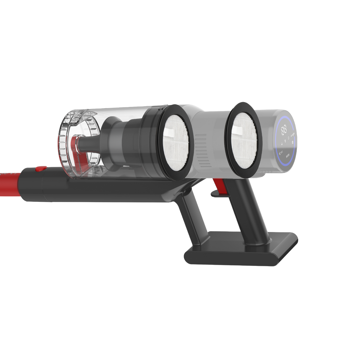 Blivo Akku Staubsauger mit LED-Anzeige, 4000Pa, Rot