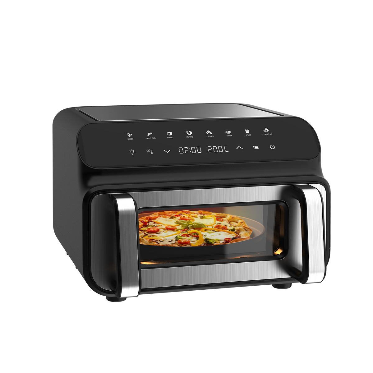 Blivo Grill & Heißluftfritteuse 11001A Airfryer 10L, 2000W, Schwarz