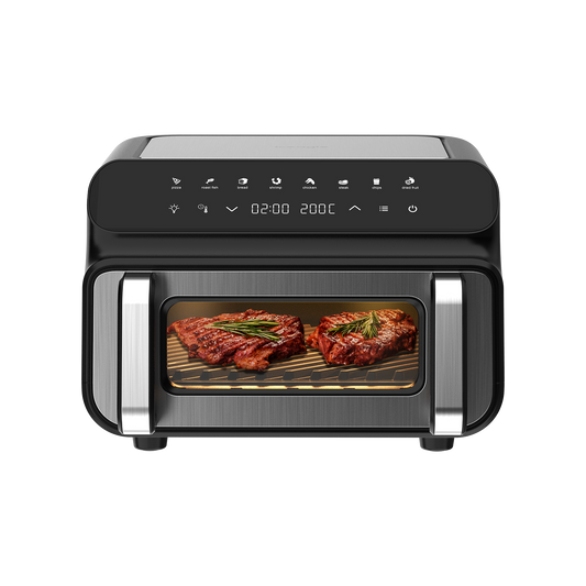 Blivo Grill & Heißluftfritteuse 11001A Airfryer 10L, 2000W, Schwarz